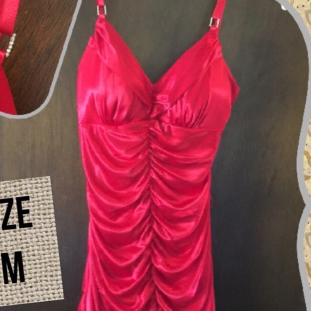 Beautiful red dress with strappy bling details